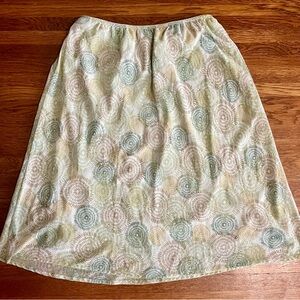vintage y2k chiffon skirt elastic waist flowy pastel green 14/16